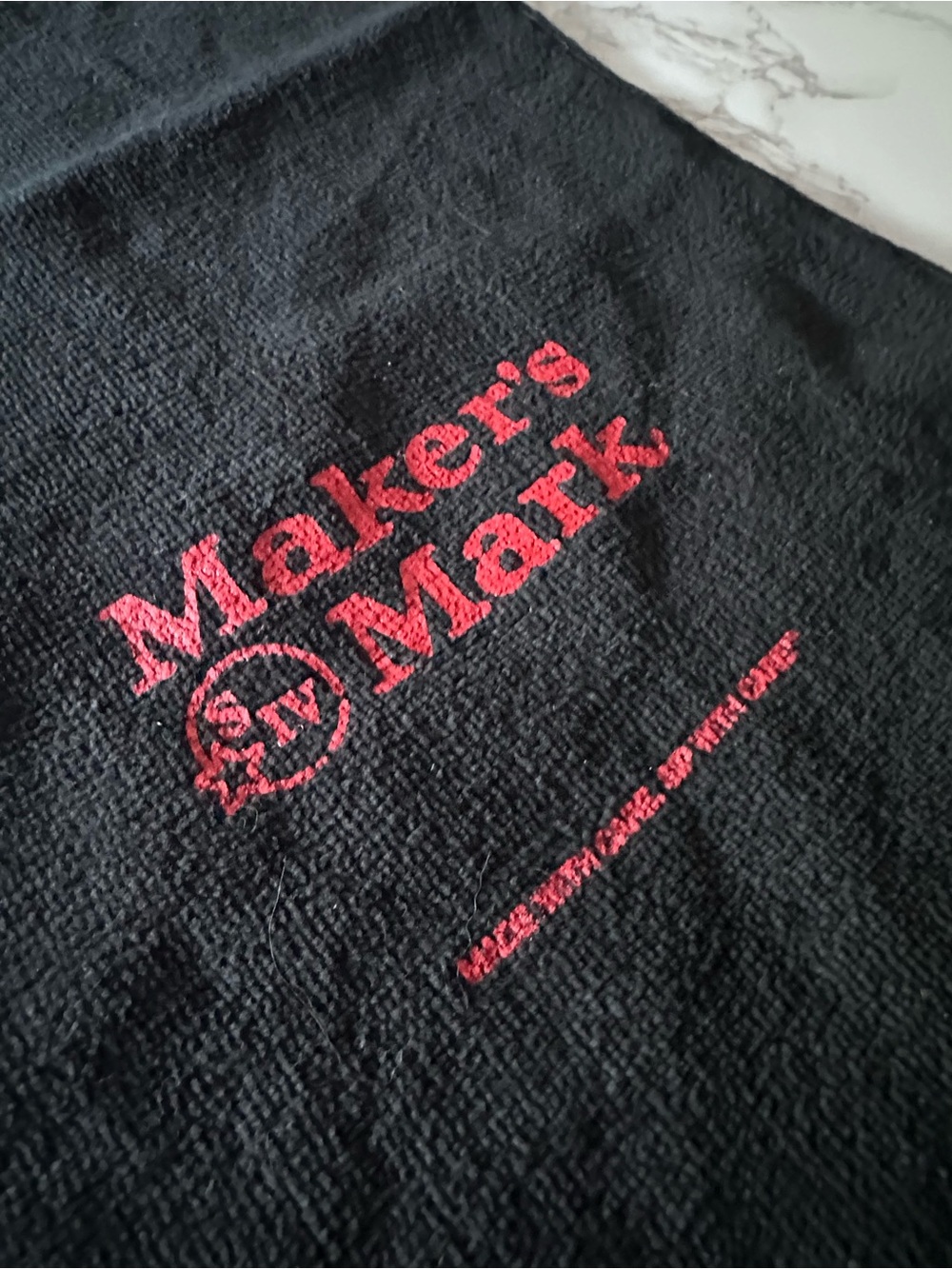 Maker's Mark · Black Bar Towel with Red Logo
